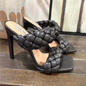Steve Madden Black Braided High Heels